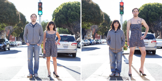 Illustration for article titled Apparently Switching Clothes With Your Partner Is Now a Thing